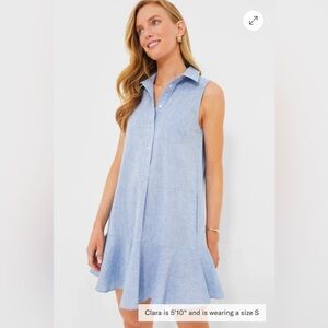 Tuckernuck Chambray Sleeveless Callahan Shirt Dress